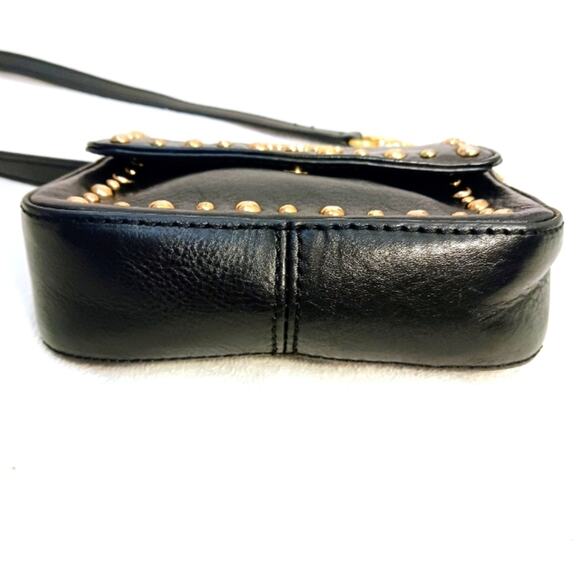 Y2K Juicy Couture Crossbody Shoulder Bag Black Leather Gold Studs Chain Rare VNT - Picture 13 of 16